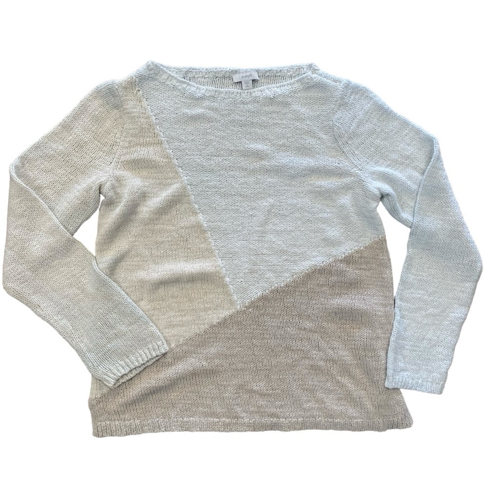 Pure Jill by J. Jill Neutral Mixed Color Crewneck Knit Sweater Size Small
